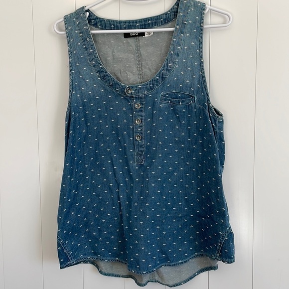 BDG PATTERNED DENIM TANK - Picture 1 of 5
